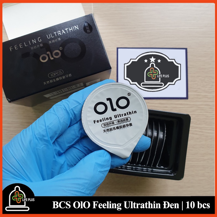 Bao cao su Siêu Mỏng OLO Feeling Ultrathin Tăng Thời Gian QH Nhiều Gel Hộp 10 bcs - Tặng Bao Cao Su LP01-Life Plus Store