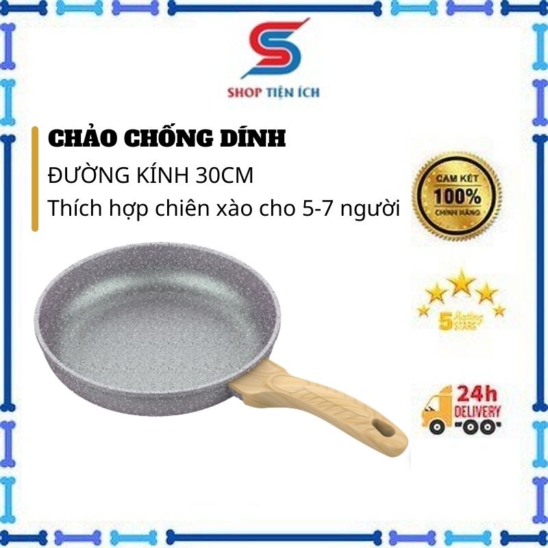 Chảo nhôm Sunhouse chống dính vân đá 30cm -Shop Tiện Ích