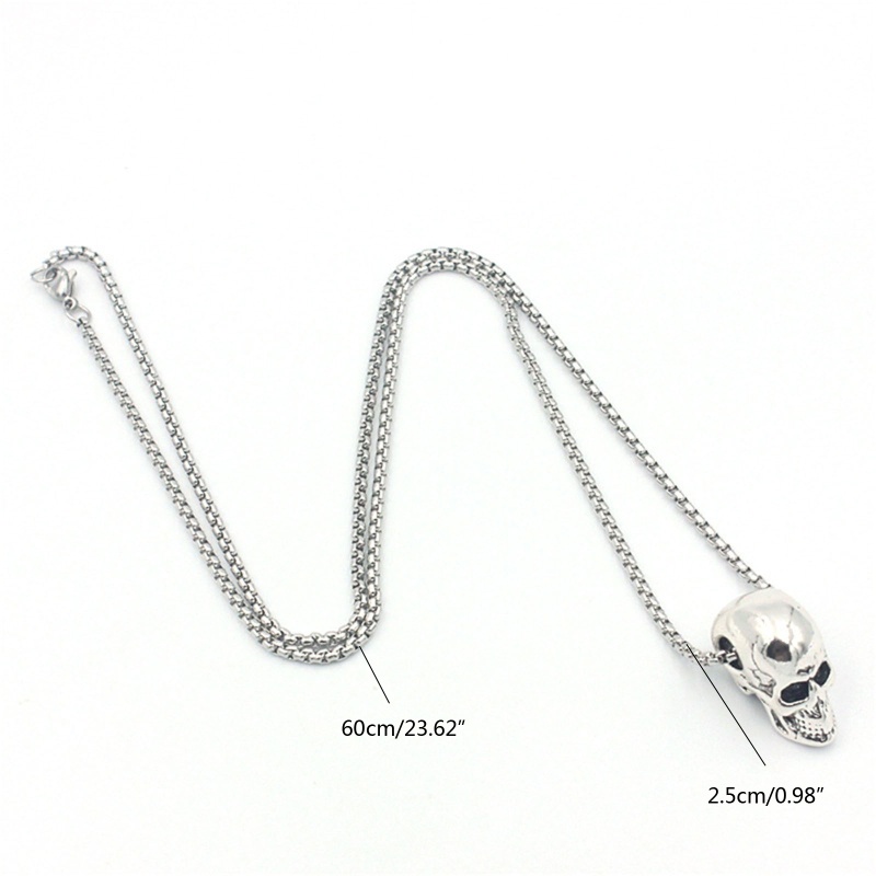 Vòng cổ Mặt Hình Đầu Lâu Bằng Thép Không Gỉ Phong Cách Gothic Punk Cho Nam