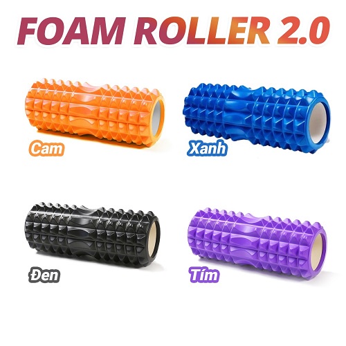 Con Lăn Massage Foam Roller Gai Nhọn 45cm, ống lăn giãn cơ tập yoga - M-BODY SPORT