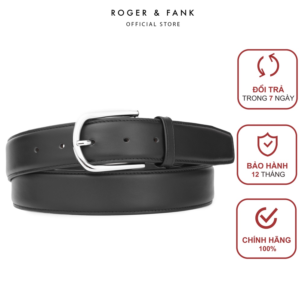 Thắt lưng nam da thật cao cấp bản 3.5cm ROGER & FANK
