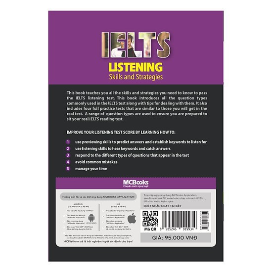 Sách - Ielts Listening-Skills And Strategies Tặng Post Card Danh Ngôn