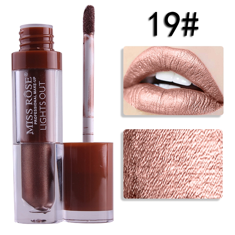 【TGS】(Son bóng)20 Color Liquid Lip Glaze Waterproof  Long-lasting Lipstick Non-stick Cup Lip Gloss Metallic Lipsticks