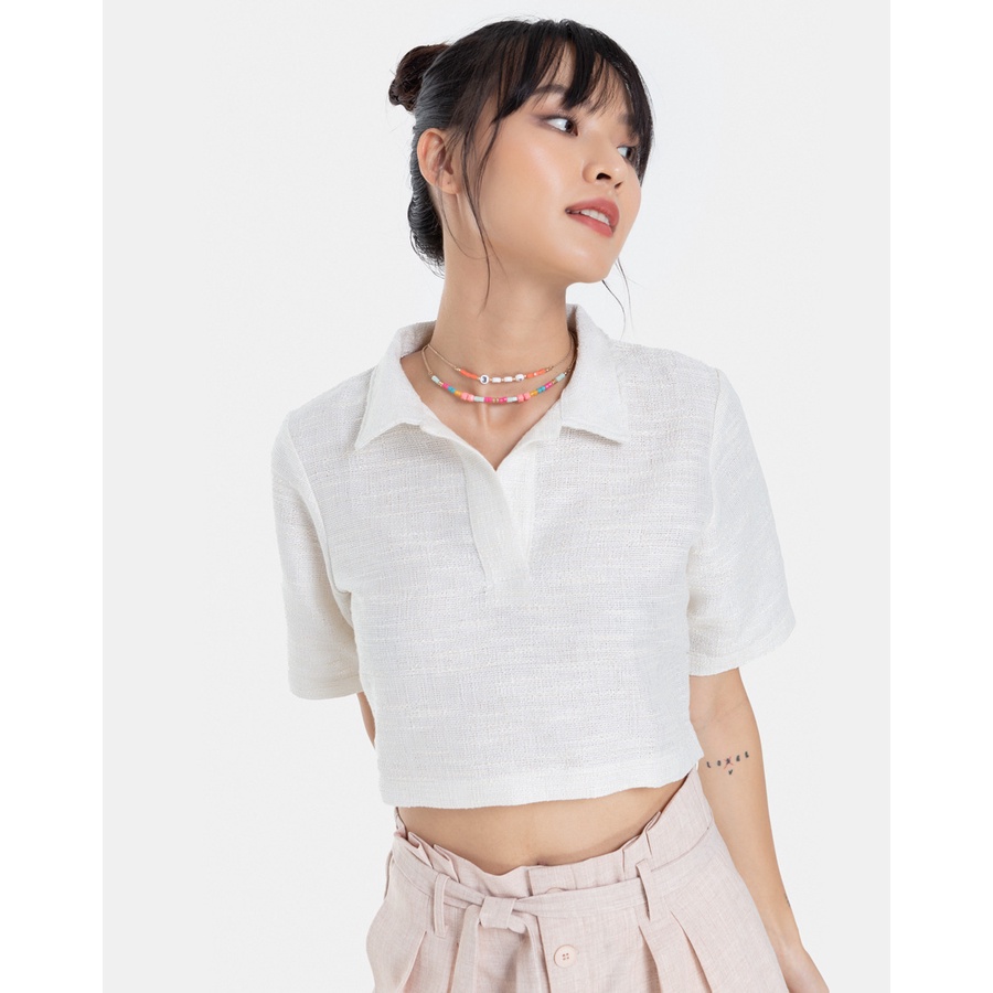 JUNO - Áo Croptop Tweed - JNAKI001