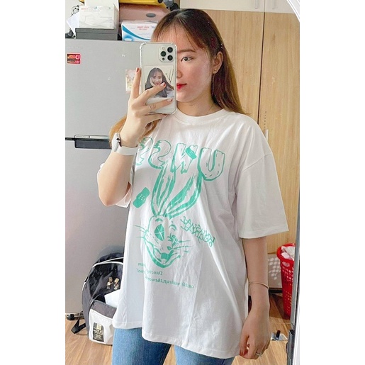 Áo thun tay lỡ unisex cổ tròn form rộng bigsize dưới 70kg