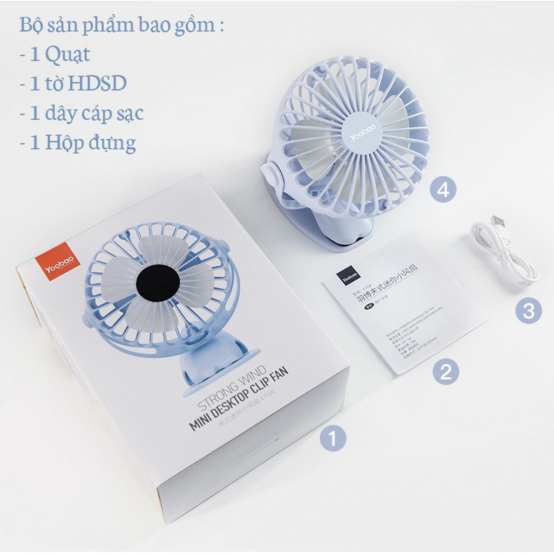 Quạt tích điện dùng liên tục 32 tiếng Y-F04 6400mAh- Hàng chính hãng YOOBAO | BigBuy360 - bigbuy360.vn