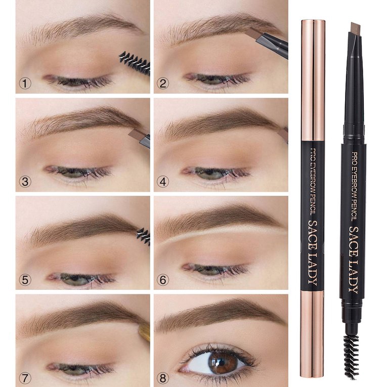 🌸Chì kẻ lông mày dạng xoay không thấm nước thiết kế có đầu cọ chải tiện dụng | BigBuy360 - bigbuy360.vn
