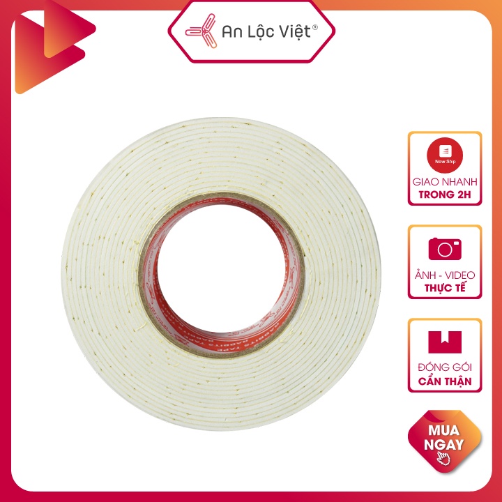 Băng dính xốp 5cm, dòng sản phẩm băng dính 2 mặt thông dụng với chất keo cực dính