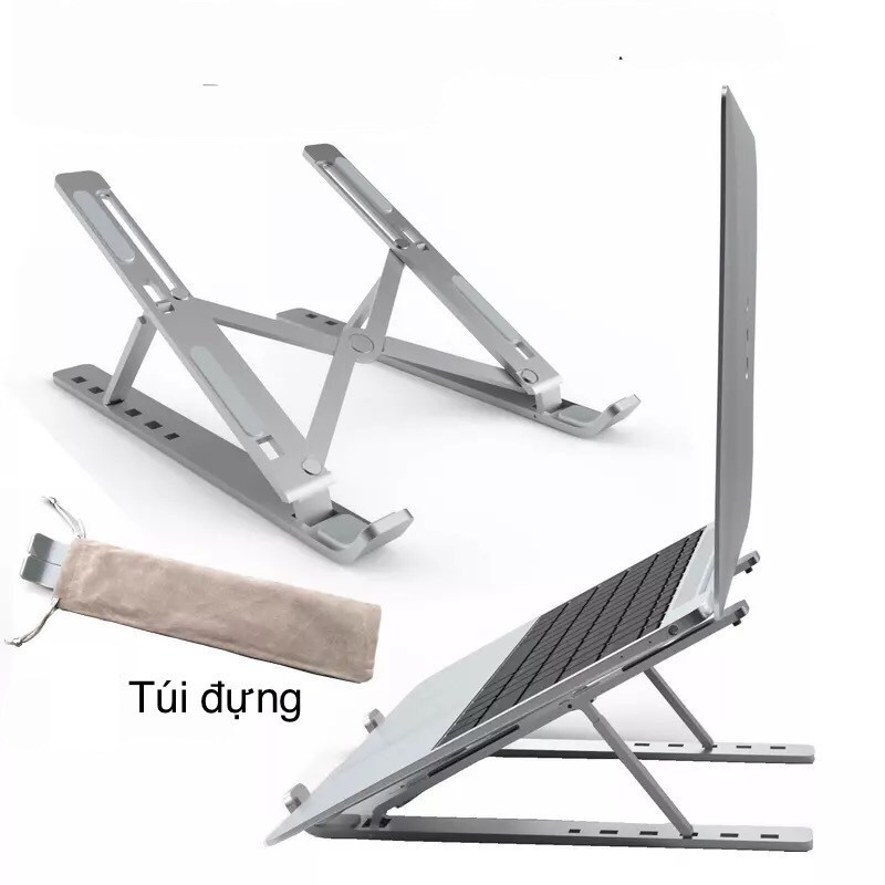 Giá Đỡ Laptop 14-15.6&quot; Chất Liệu Nhôm Gọn Nhẹ, Có Thể Gấp Gọn - BH 2 Tháng 1 đổi 1 - Hưng Long PC