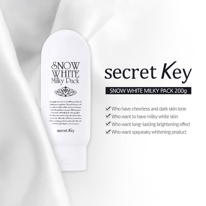 Kem tắm trắng toàn thân Secret Key Snow White Milky Pack 200g