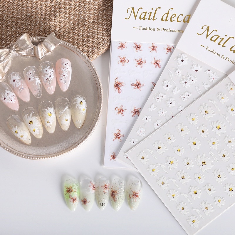 Sticker 3D Dán Móng Tay Nail Mẫu Mới Hình Hoa