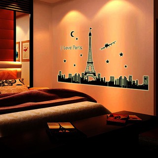 Miếng Dán Tường Hình Tháp Eiffel Hiệu Ứng Dạ Quang