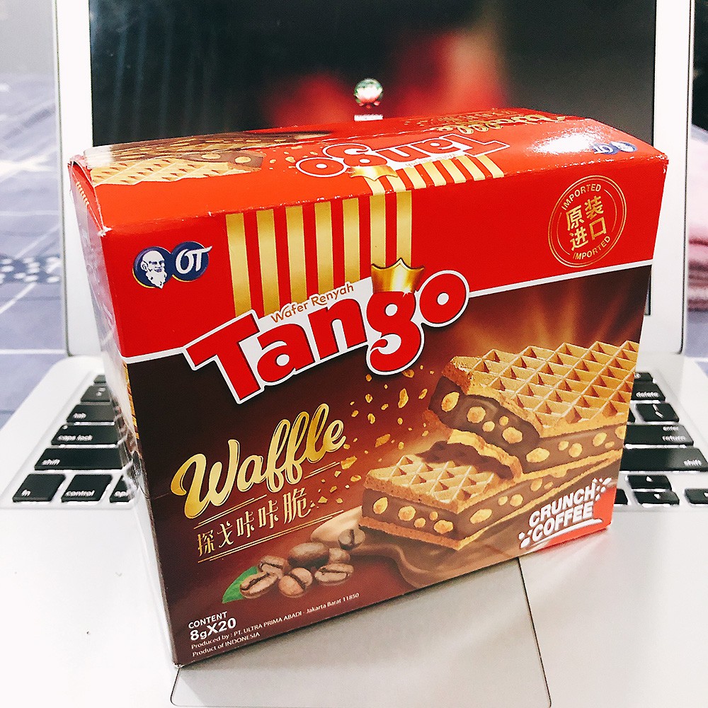 [ BÁNH NGON KHÓ CƯỠNG ] Hộp 20 cái Bánh Xốp VỊ Cà Phê Tango Waffle 160gr nhập khẩu Indonesia (Date: 12 tháng)