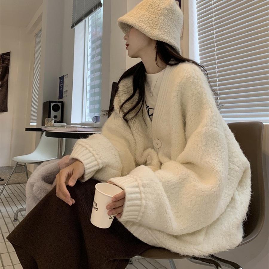 Áo khoác cardigan nữ len bigsize lông thỏ dày mịn form rộng VANISA AK018