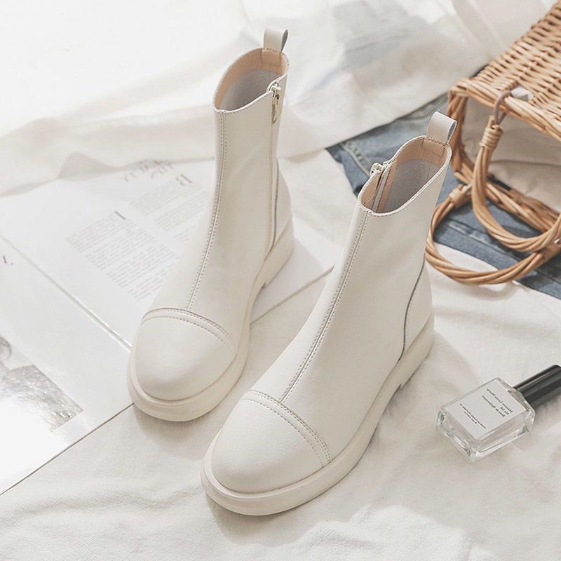 Giày Bốt Da Mềm Mỏng Mũi Tròn Co Giãn Tốt Thời Trang Thu Đông 2022 Cho Nữ