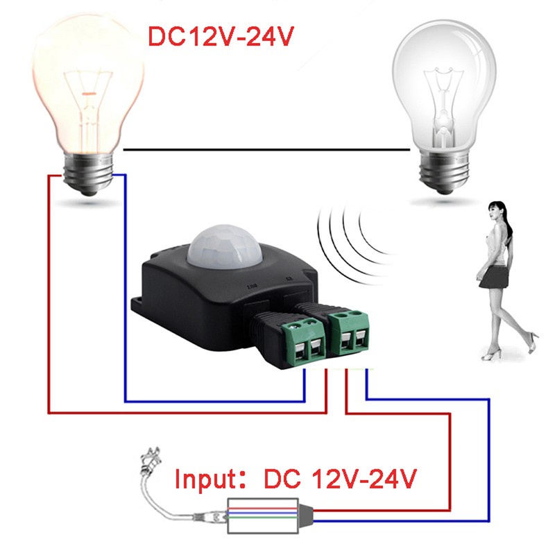 CRE  Automatic DC 12V 24V 10A Infrared Body PIR Motion Detector Sensor Switch