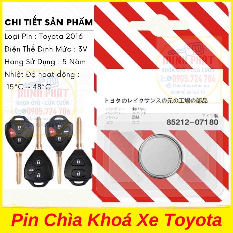 Pin Chìa Khoá Xe Ô Tô Toyota Innova Foruner Vios Altis Yaris Hilux Camry