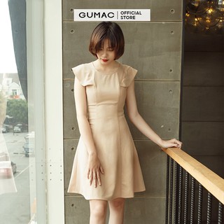 Đầm nữ tay đắp dằn chỉ GUMAC DA9122_BE