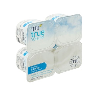 Sữa chua ăn ít đường TH true milk 100g - Lốc 4 hũ