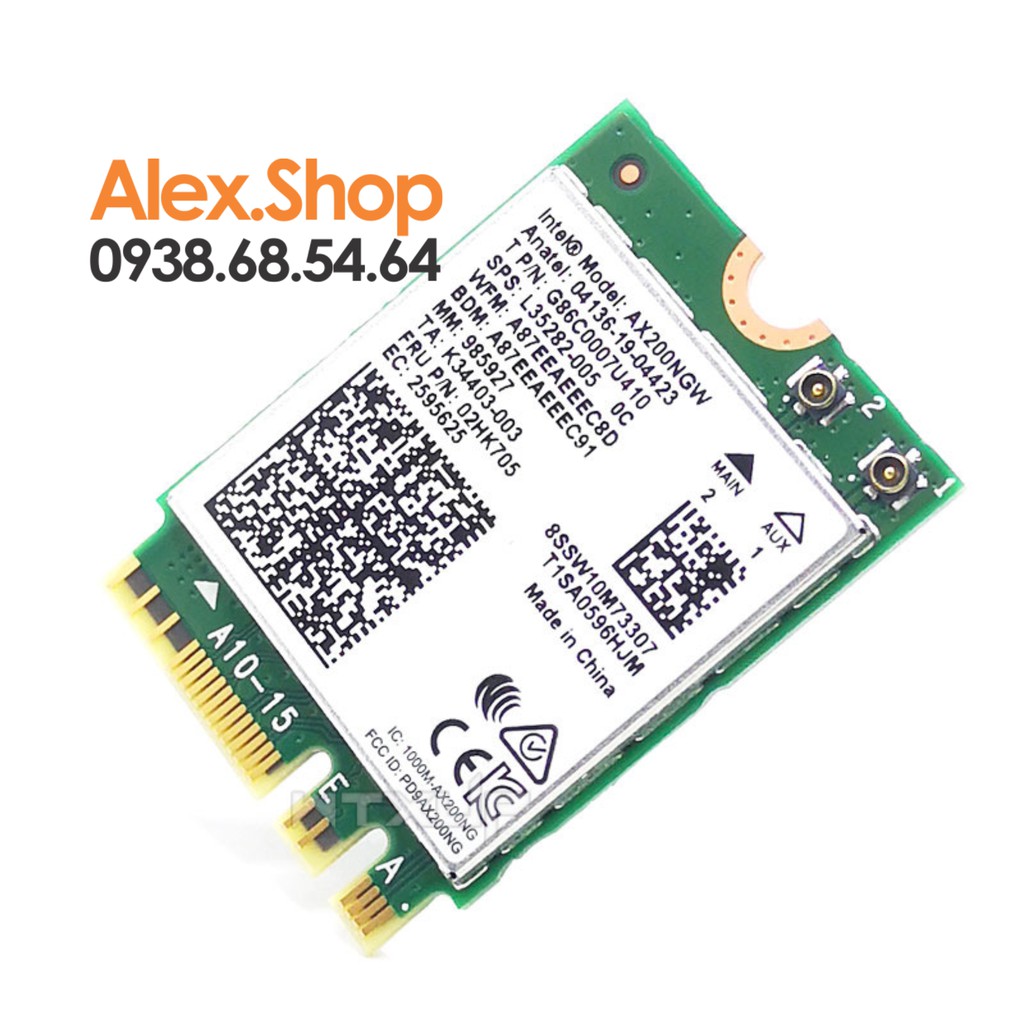 Card AX210 / Ax200 / Ax201 Wifi 6E/WiFi6 3000M Bluetooth 5.2/ 5.0 Khe Cắm m2 Thích Hơp cho PC Laptop