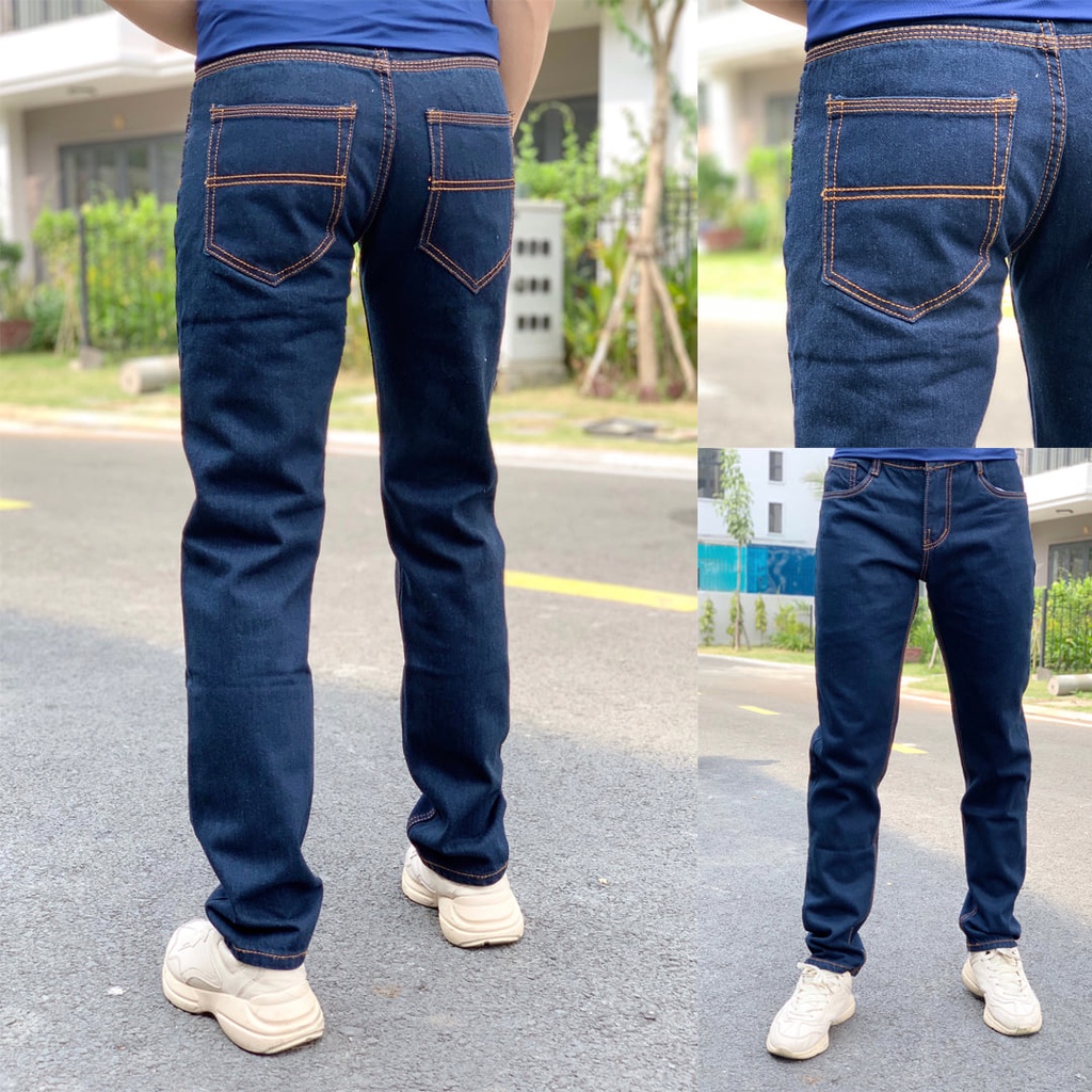 Quần Jean dài Nam Ống suông 03 màu cơ bản chất jean cotton mềm mịn form chuẩn đẹp-VG05