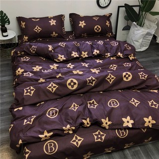 Bộ chăn ga và vỏ gối cotton Poly-kiểu dáng LV hot hit