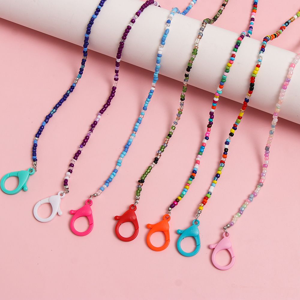 Dây đeo giữ khẩu trang đính hạt bằng acrylic chống thất lạc nhiều màu sắc kiểu dáng thời trang cho bé