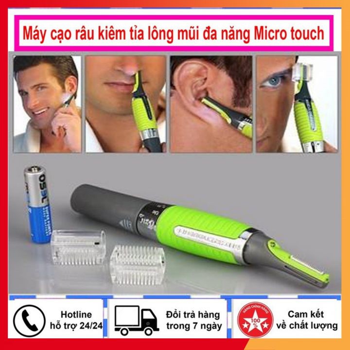 Máy Cạo Râu Tỉa Lông Mũi Đa Năng Micro Touch Max Có Đèn "