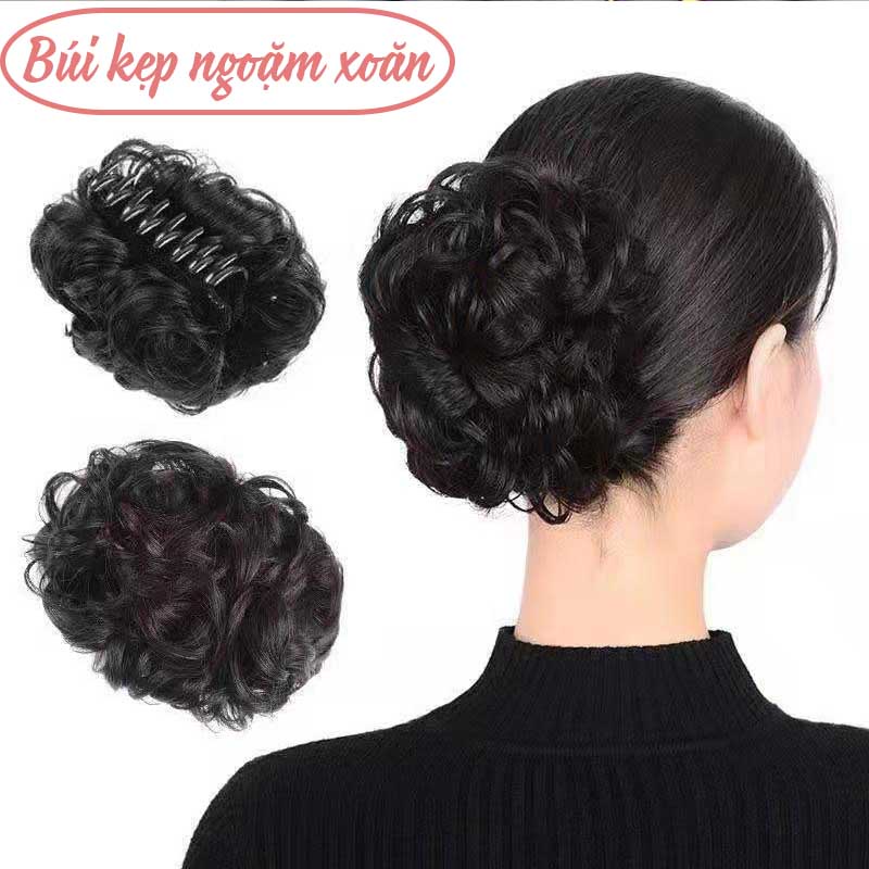 Búi tóc giả cho nữ Koty Beauty, tóc búi xoăn, búi tròn, búi hoa sang trọng quý phái