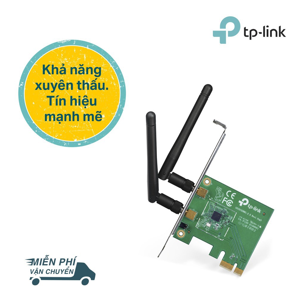 TP-Link PCI Express Card wifi (Thu wifi) Chuẩn N 300Mbps TL-WN881ND -