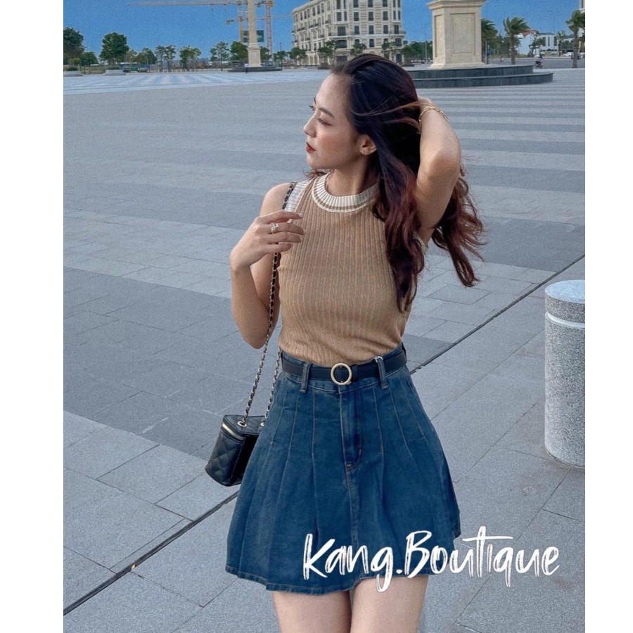 Áo ba lỗ sát nách len tăm CROPTOP áo len mongtoghi nữ hàng Quảng Châu LOẠI 1 Kang Boutique Mã AL003