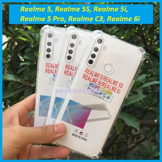 Ốp lưng OPPO Realme 5, Realme 5S, Realme 5i, Realme C3, Realme 6i silicon dẻo trong suốt chống sốc