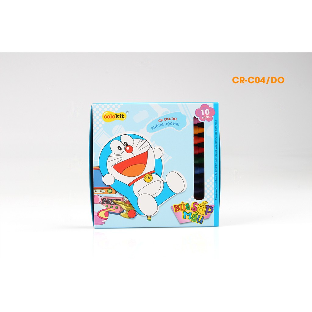 BÚT SÁP MÀU COLOKIT Với Hình Ảnh Doraemon (Hộp 10 Màu)