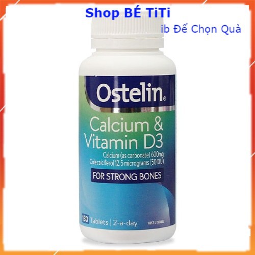 Canxi Ostelin Calcium - Vitamin D3 130 Viên