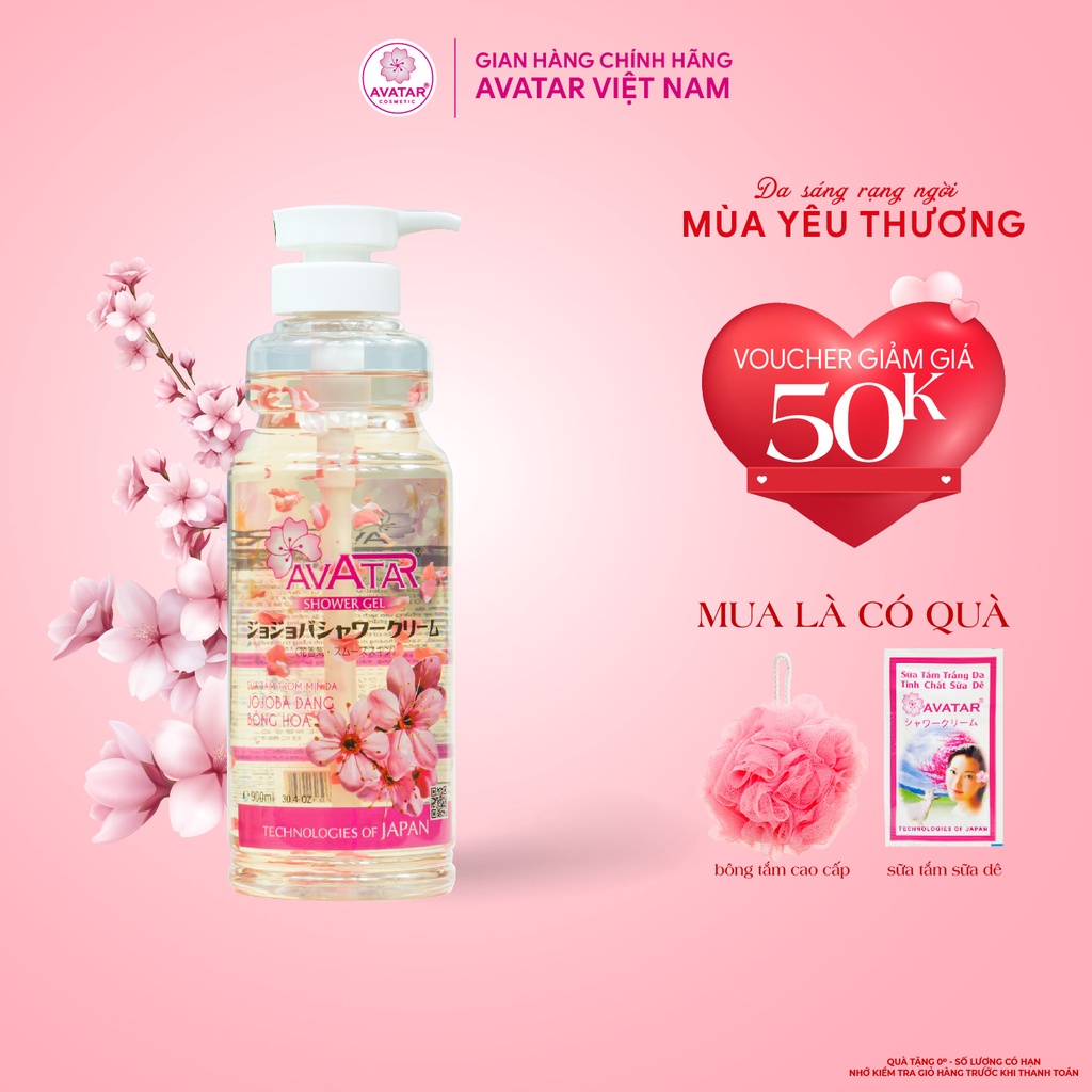 Sữa Tắm Bông Hoa JOJOBA AVATAR Hương Nước Hoa Nhật Bản 900ml