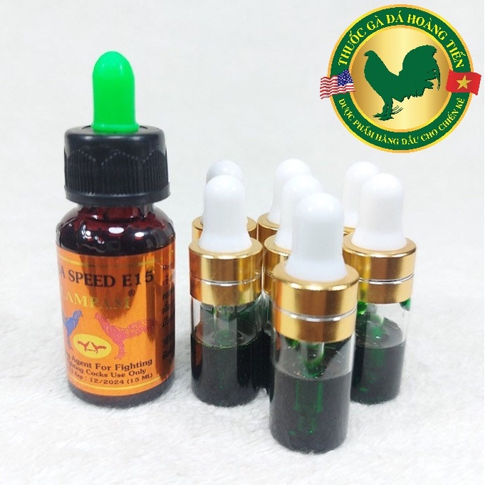 Mega Speed E15 lọ 2ml - Nhỏ 30 phút trước đá giúp tăng bo gà đá, tải cựa, lì đòn - Chính hãng Lampam (Thái Lan)
