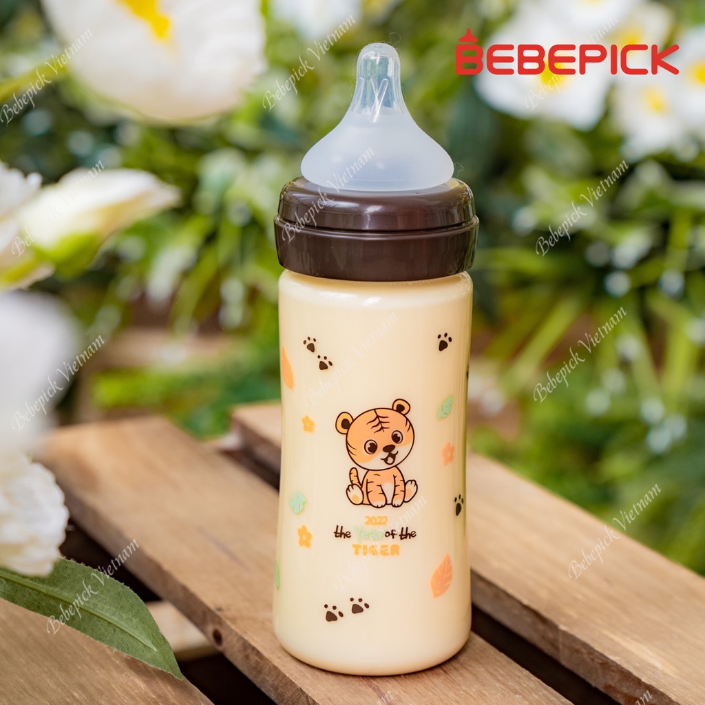 Bình Bebepick Hổ cổ NÂU - bản Tiger limited size 150ml - 250ml