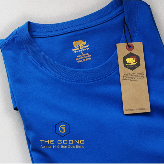 Áo Phông Trơn Nam TheGoong Cổ Tròn, Áo Thun Basic Cotton Cao Cấp Hàng Hiệu Thoáng Mát Kháng Khuẩn Tay Ngắn Màu Xanh Ya