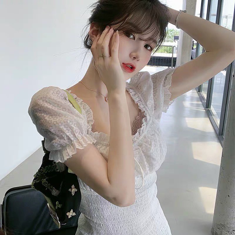 [Mã SKAMA06 giảm 8% tối đa 50K đơn 250K] ĐẦM TRẮNG CỔ VIỀN BÈO NHÚN THÂN CHỈ | BigBuy360 - bigbuy360.vn