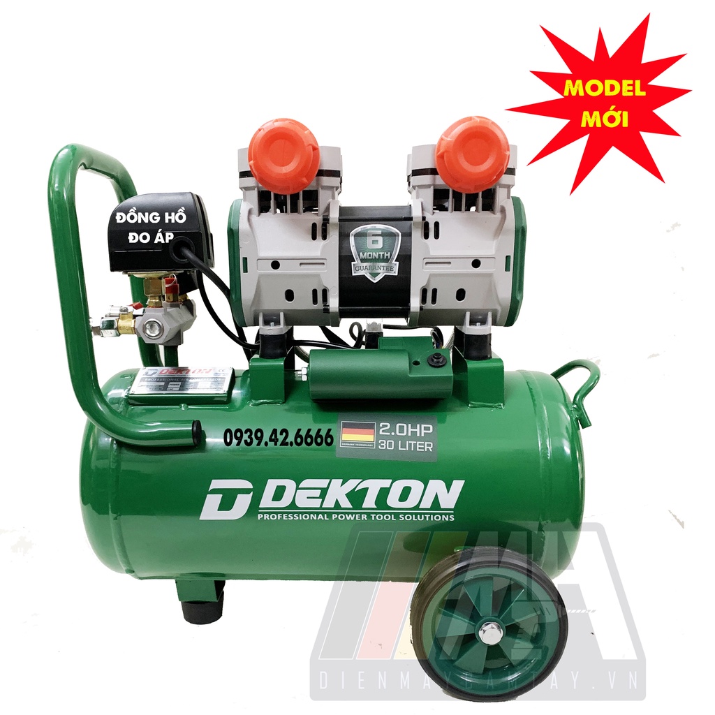 Máy Nén Khí Không Dầu DEKTON DK-AC3930 - Công Suất 2.0HP/1500W - Dung Tích 30 Lít - Loại Đầu Thấp - Tua Nhanh