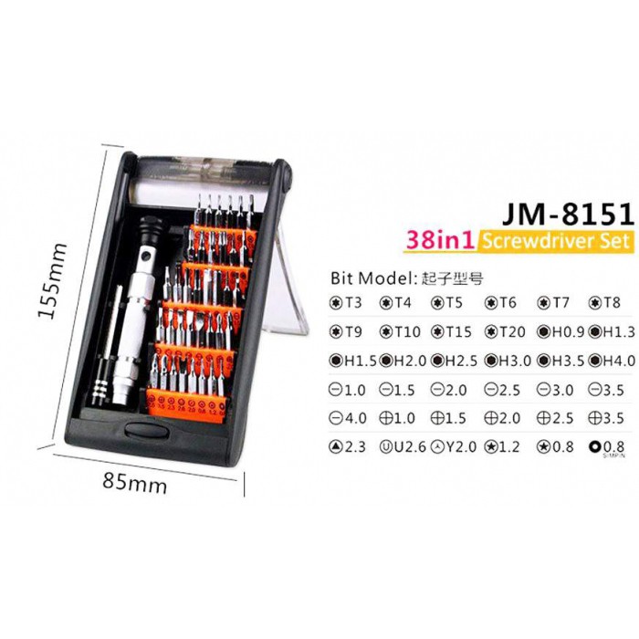 Bộ tua vít đa năng 38in1 Jakemy JM-8151 (Cam Đen)