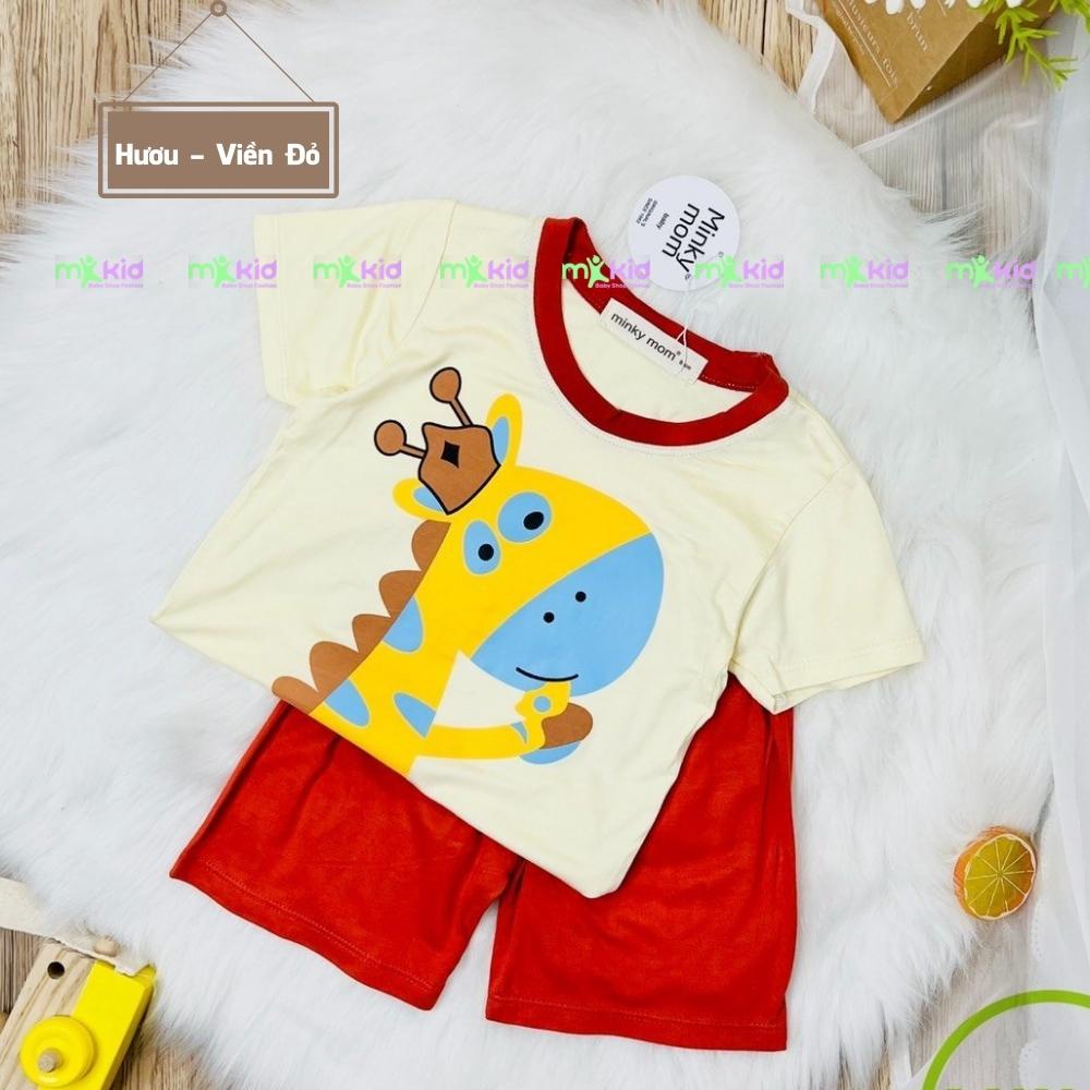 Quần áo trẻ em MK KIDS cho bé trai bé gái từ 6-18kgBộ cộc tay hoạ tiết Hươu viền kute thun lạnh cao cấp co giãn 4 chiều