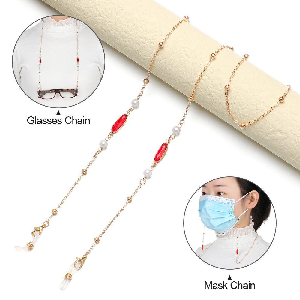 Dây Đeo Mắt Kính Chống Trượt Đính Ngọc Trai Thời Trang Dành Cho Nam Nữ|Hạt Đầy Màu Sắc / Nhiều Màu