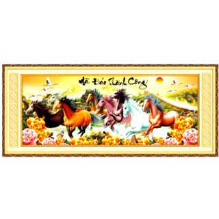 Tranh đính đá mã đáo thành công df123 - 150x66cm, chưa đính
