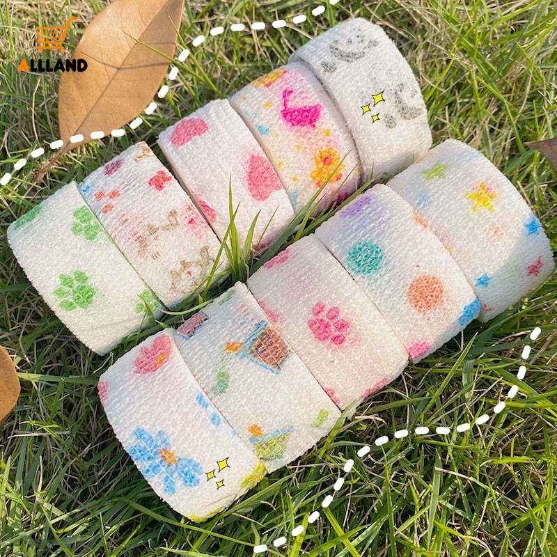 Băng Keo Bảo Vệ Ngón Tay Bằng Vải Không Dệt Co Giãn In Họa Tiết Hoạt Hình Dễ Thương Cho Học Sinh