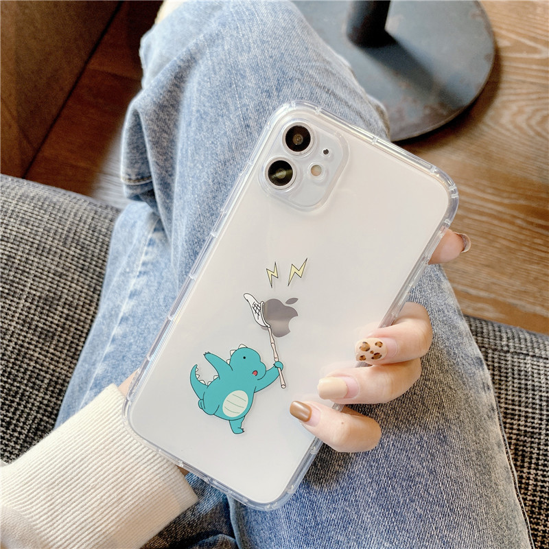Ốp Điện Thoại Trong Suốt In Hình Khủng Long Hàn Quốc Cho Iphone 12 I11 Pro Max Se2 Xr | BigBuy360 - bigbuy360.vn
