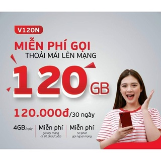 {4GB/NGÀY}Sim 4G V120 Viettel MIỄN PHÍ gói tháng đầu 1200GB/Tháng + miễn phí gọi nội mạng
