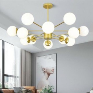 Đèn chùm thả phòng khách 12 bóng tròn, đèn trang trí trần, tặng kèm 12 bóng led, bảo hành 1 năm; đèn chùm hiện đại decor
