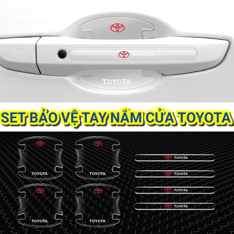 TOYOTA&gt; MIẾNG DÁN CHỐNG TRẦY HÕM CỬA, TAY NẮM, GƯƠNG CHIẾU HẬU XE HƠI (10 chi tiết)