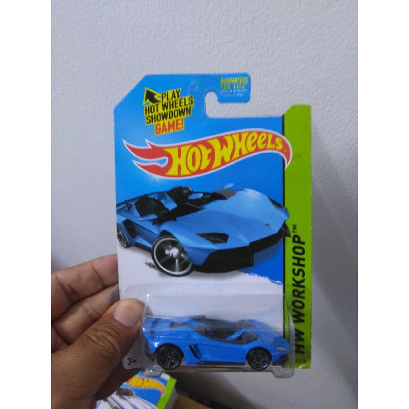 xe Hotwheels Lamborghini Aventador J xanh , hàng hiếm